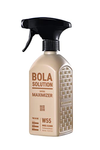 タイヤクリーナー ホイールクリーナー 車 茶色い汚れを強力に除去 BolaSolution W55 【日本正規品】 ブレーキダスト タイヤ ホイール 洗浄剤 洗剤 強力 鉄粉除去 洗車 カー用品 洗車用品 (W55(ブラウン):500ml)